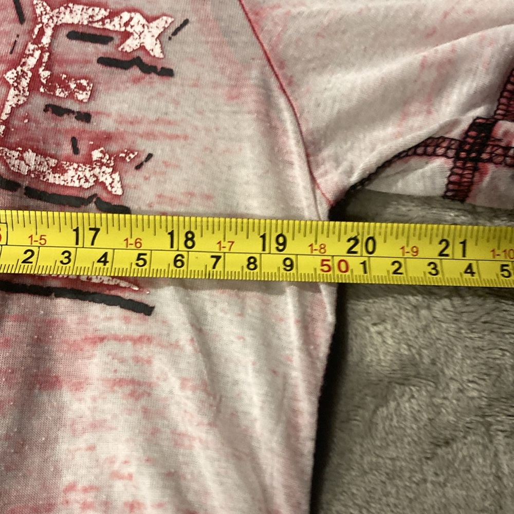 Machine Red and White Graphic Tee made see through - Picture 4 of 6